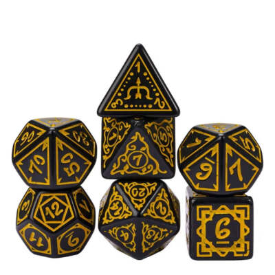 Yellow Druid Design 7-Dice Set