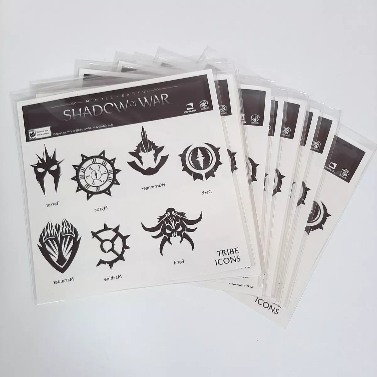 12 Lord Rings Tribe Temporary Tattoos Video Game Party Favors Boys Shadow  War