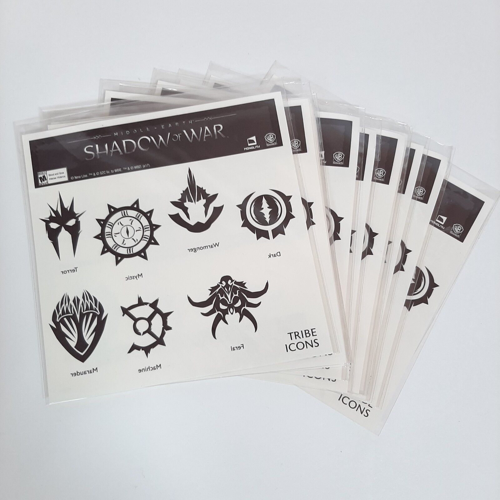 12 Lord Rings Tribe Temporary Tattoos Video Game Party Favors Boys Shadow  War