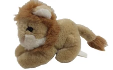 Vintage 1985 Prestige Toy Corp Tan Laying Lion With Mane Stuffed Plush Animal 9"