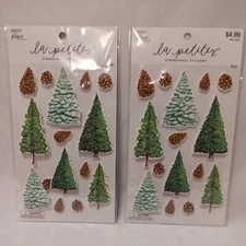 Lot of 2 THE PAPER STUDIO LA PETITES STICKERS TREES EVERGREENS SPRUCE TREE