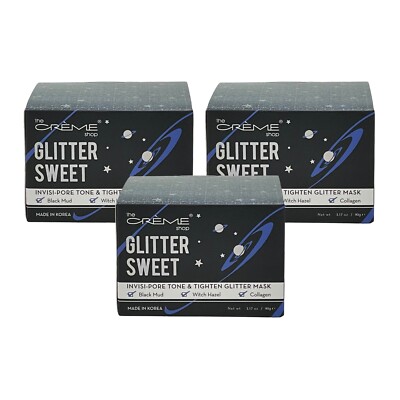 3 Pack The Creme Shop Invisi-Pore Tone & Tighten Glitter Peel Mask 3.17 oz 