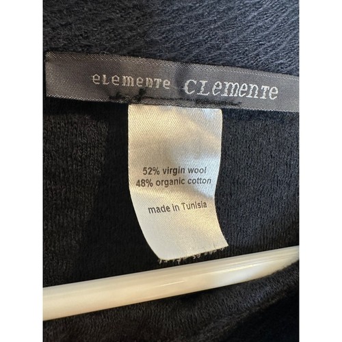 ELEMENTE CLEMENTE Navy Wool Organic Cotton Long Sleeve Lagenlook Size 2 - Picture 5 of 6