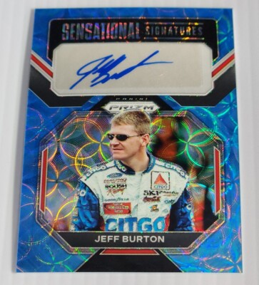 2023 Prizm Jeff Burton Carolina Blue Scope Sensational Signatures Auto #'d /35