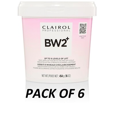 Clairol Bw2 Tub Powder Lightener Extra-Strength, 16 oz - PACK OF 6