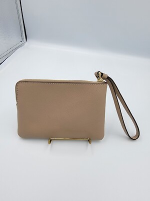 Coach Corner Zip Wristlet Leather Taupe NWT 58032 New Great Gift
