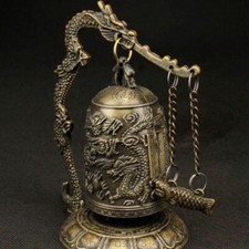 Chinese Antique Pure Copper Dragon Patterned Copper Clock Feng Shui Decoration