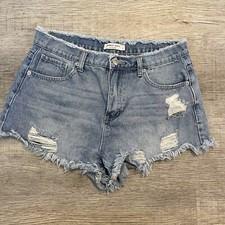 Hammer Jeans Los Angeles Women's Shorts Size L Distressed Button Fly 30  Waist