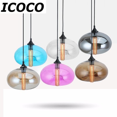 Modern Colored Glass Ceiling Light Chandelier Loft Lighting