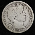 1909-D Silver Barber Quarter GOOD FREE SHIPPING