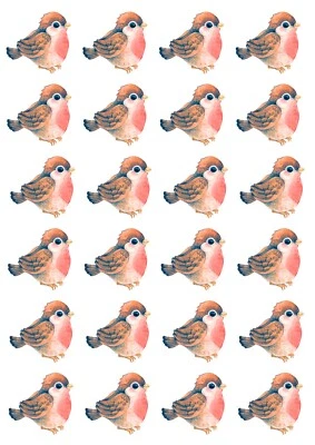 24 Edible Rice Paper Cake Decorations - Christmas robin - Image 1 of 2