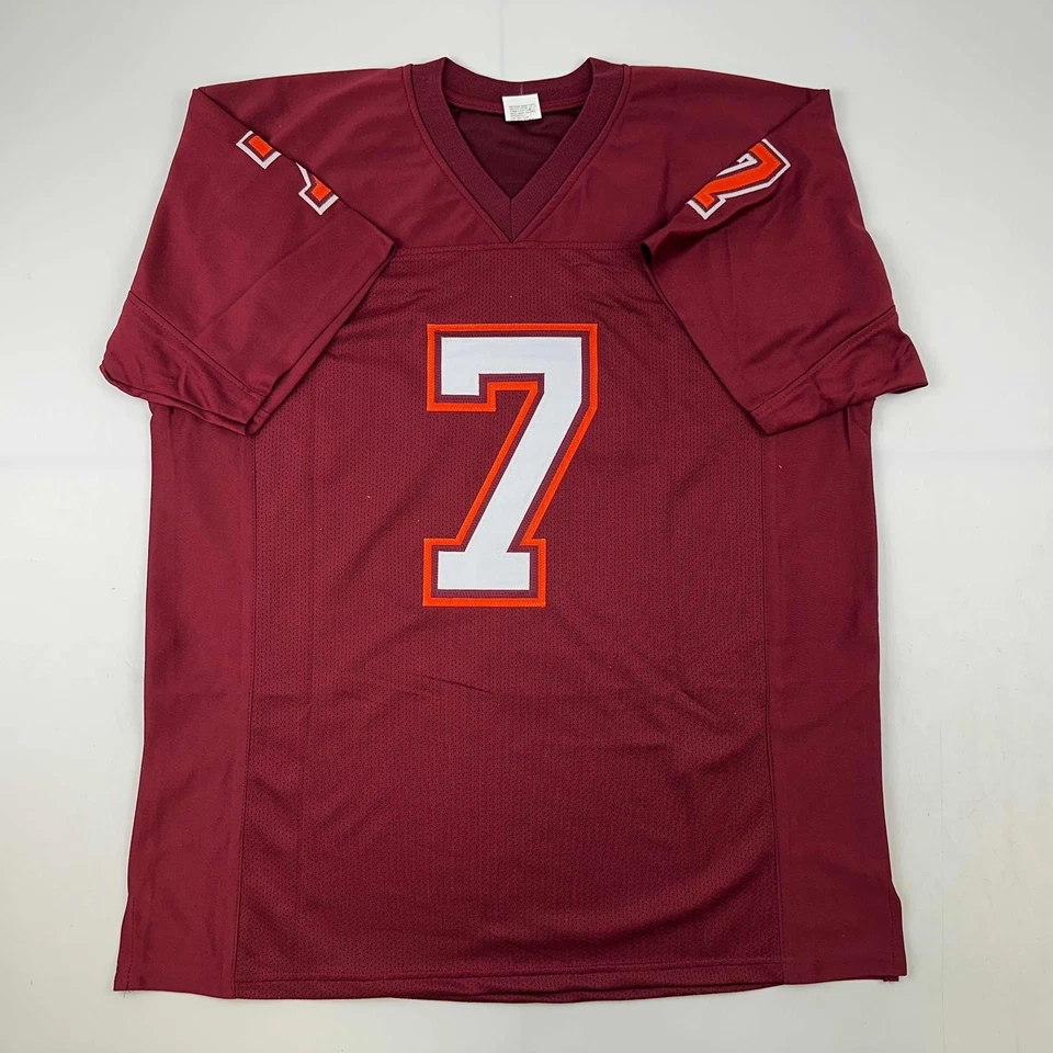 Camiseta deportiva para hombre Michael Mike Vick Virginia Tech reimpresión facsímil autografiada XL Foto 3 de 4