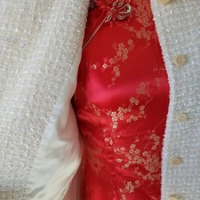 VTG 90s Ivory Tweed Blazer Wool Blend Jacket Ladies Office/evening Jacket s 16