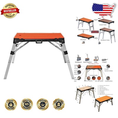 Versatile Folding Workbench and Scaffold Platform with Power Strip & Storage