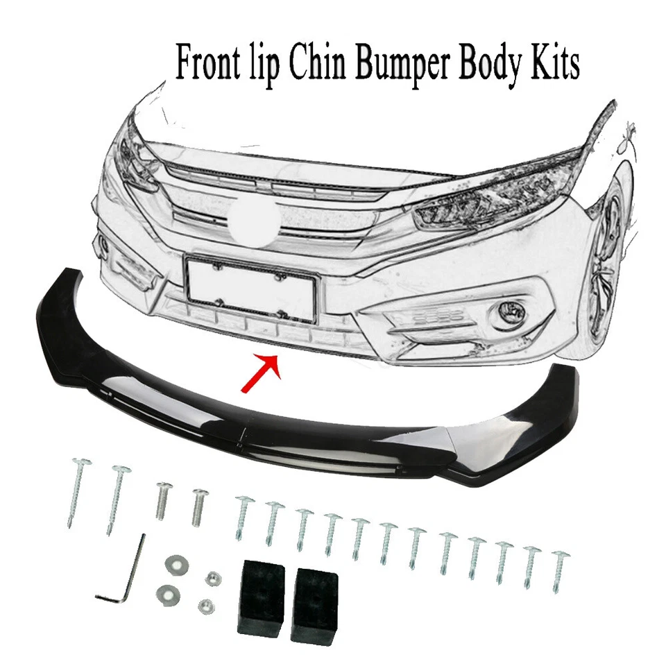 For 2003 Buick Park Avenue Ultra Front Bumper Lip Spoiler Splitter Gloss Black Foto 2 de 4