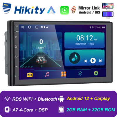 7'' Android 15 Apple Carplay Autoradio 2 DIN GPS Navi WiFi Bluetooth USB AUX HiFi