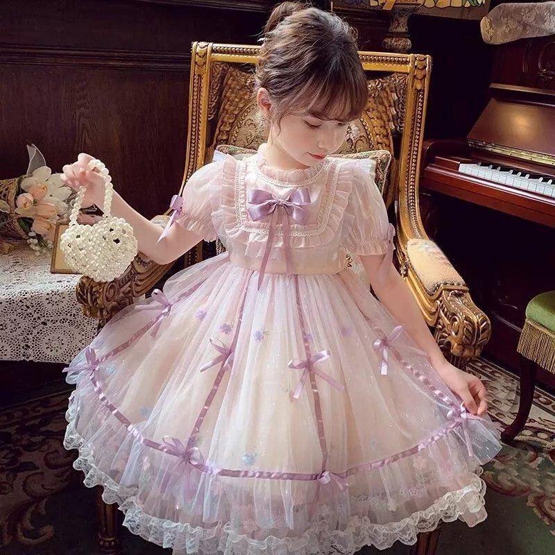 cute pink birthday dresses Cute Pink Kids Party Dresses for Birthday Long Sleeves – TANYA BRIDAL