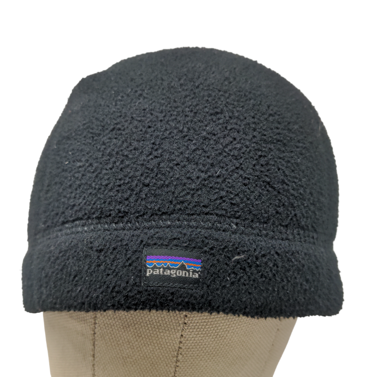 Patagonia Boys Fleece Beanie Hat Black Size Kids Patch Logo