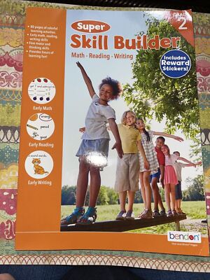 Grade 2 Skill Builder Math Reading Writing Workbook with Reward Sticker 80 page