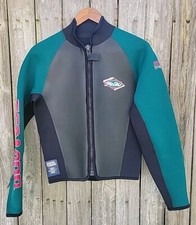Sea Doo Riding Jacket-Mens Size Lg-Neoprene-Cold Water-Full Zip-Up-Black/Green