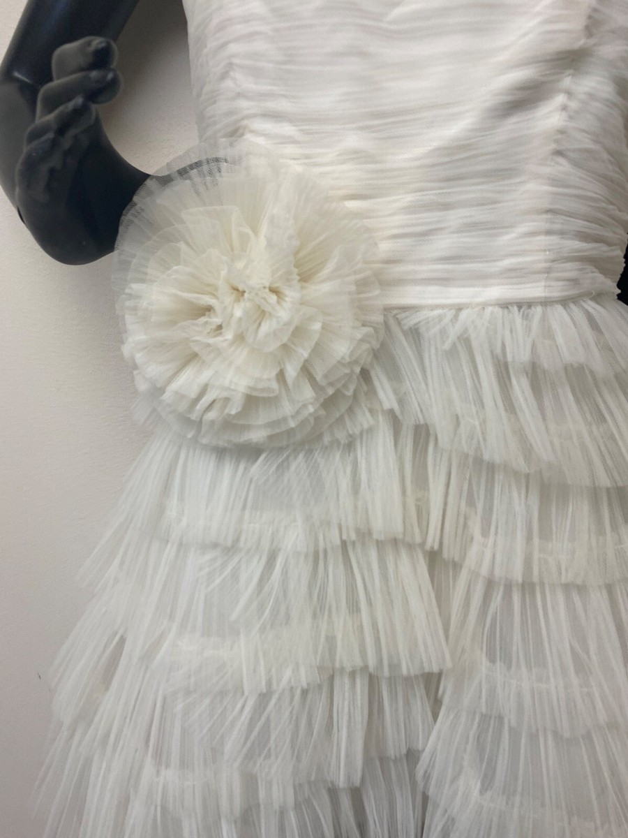 Bcbgmaxazria Women's Strapless Tulle Flower Minidress - Gardenia - Size 8