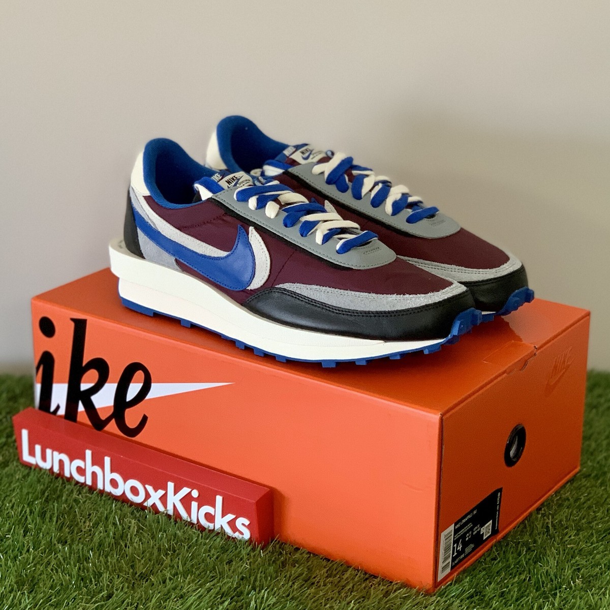 Nike x sacai x UNDERCOVER LD Waffle • Maroon Royal • Size 14