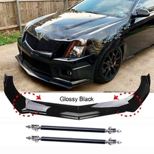 For Cadillac CTS CTS-V Front Bumper Lip Body Kit Spoiler Splitter Gloss Black
