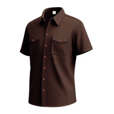 Men's Corduroy Shirt Casual Slim Shirts Long Sleeve Button Down Tops Blouse