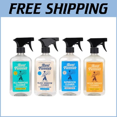 Natural Multi-Surface Cleaning Spray Set: Lemon, Glass, Bathroom & Wood Cleaners