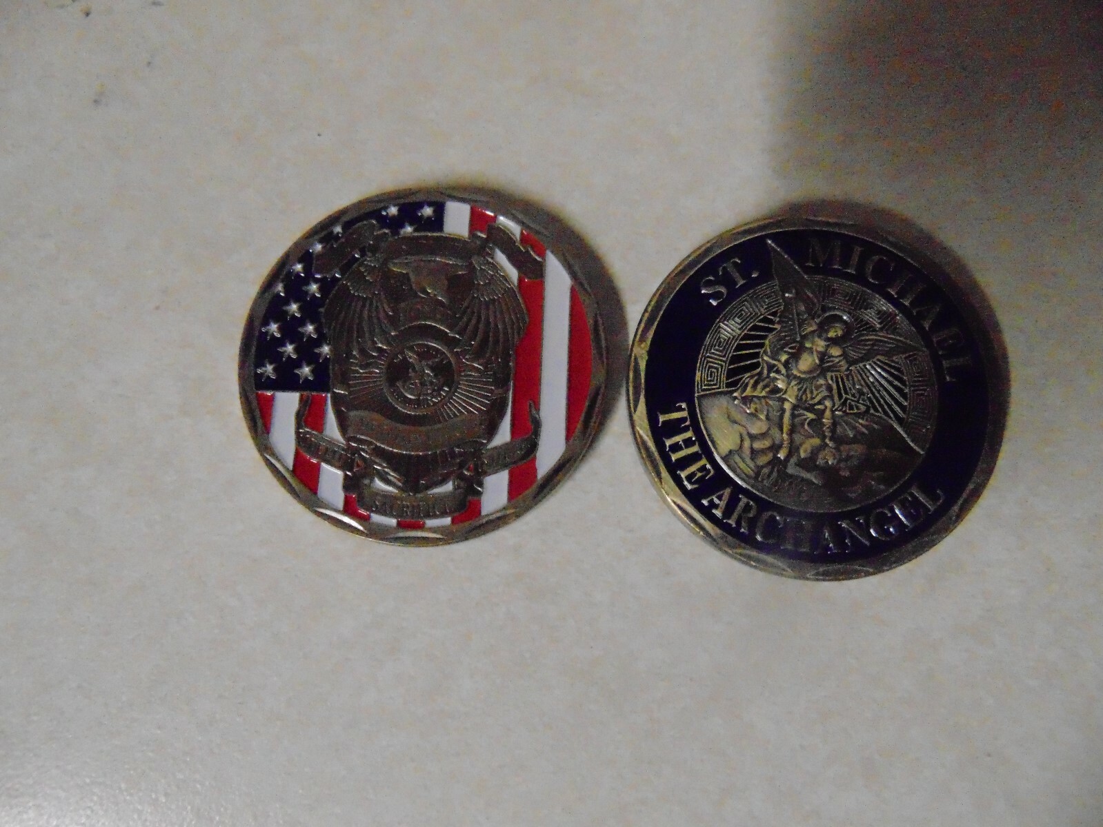 CHALLENGE COIN IN HONOR OF FALLEN OFFICERS SAINT MICHAEL THE ARCHANGEL ...