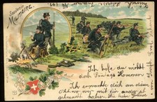Suisse soldat WWI infanterie carte postale lithographie multicolore unité militaire2