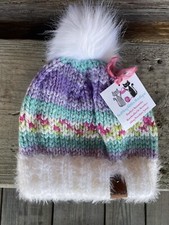 Adult Hand Knitted Pom Pom Beanie Winter Hat