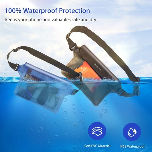 IP68 Waterproof Pouch with Adjustable Waist Strap - 2 Pack for Active Adventures - Picture 4 of 9