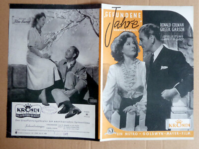 GEFUNDENE JAHRE Random  Harvest IFK/BNK Nr. 10A - FILMPROGRAMM 19x26cm R. COLMAN
