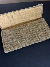 Vintage Gold Braided Clutch envelope folded purse Cocktail Purse Holiday Handbag