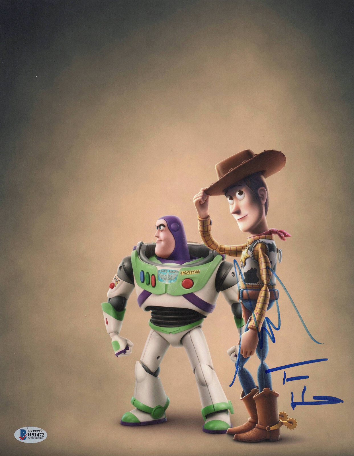 TIM ALLEN AND TOM HANKS Autographed Signed TIM ALLEN TOM HANKS TOY STORY 11X14 PHOTO BAS BECKETT COA 