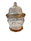 Vintage Pink/peach  Depression Glass Octagonal Candy/Cookie Dish With Lid