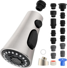 Universal Kitchen Faucet Head Replacement, 3 Modes Pull down Faucet Spray Head,