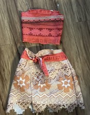 Disney MOANA Costume SZ 4 - 6 Hawaiian Dress Up Skirt Top 2PC