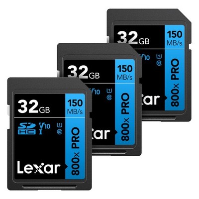 32GB (3-Pack) High-Performance 800x PRO SD Card, UHS-I, C10, U1, V10, 4K, Up ...