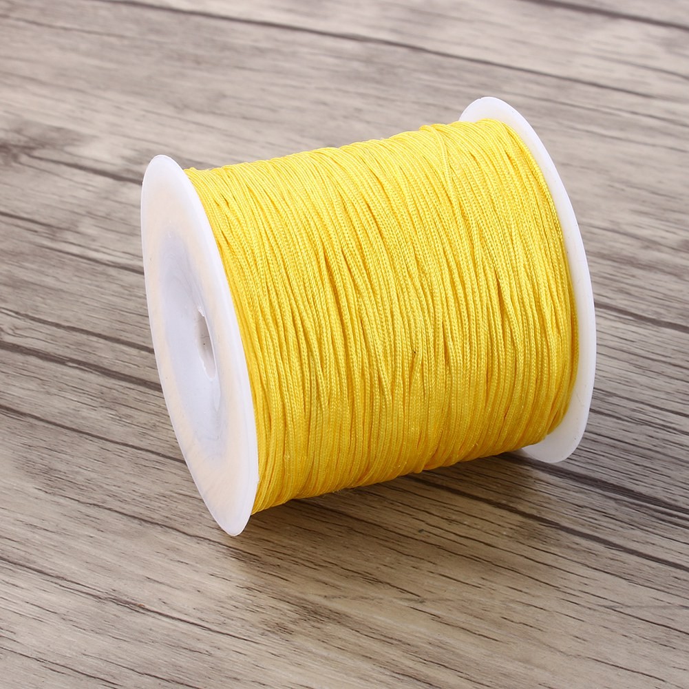 100M Nylon Chinese Knot Cord Durable For Jewelry Making Yellow