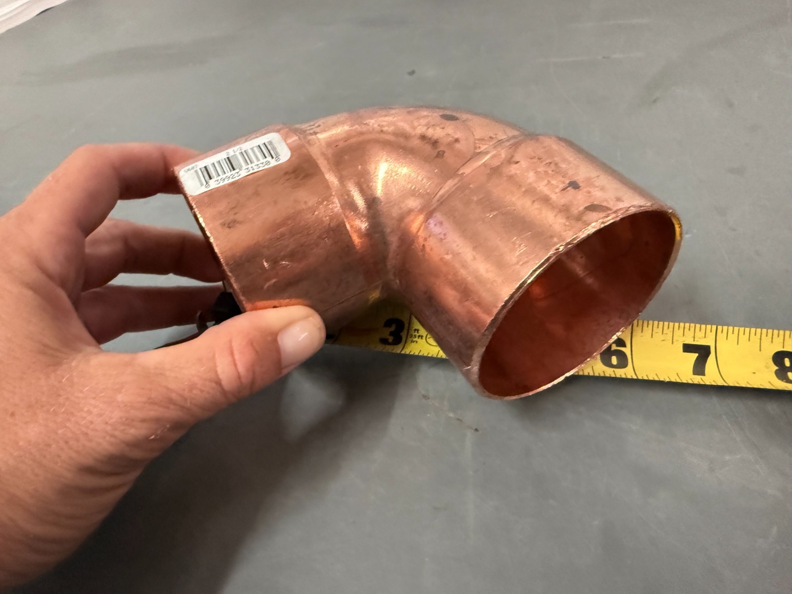 NIBCO Sweat Fitting Elbow: 2½" CTS x 2½" CTS, Cup x FTG, Wrot Copper, U607-212