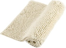 Chenille Bath Mat Non Slip 16"x24" Cream