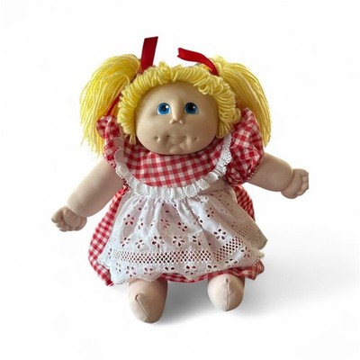 Vintage 1980s cabbage patch doll- Lemon Head with red striped outfit