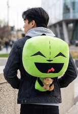Bioworld Nickelodeon Invader Zim Gir With Squirrel 14 Inch Plush Backpack New