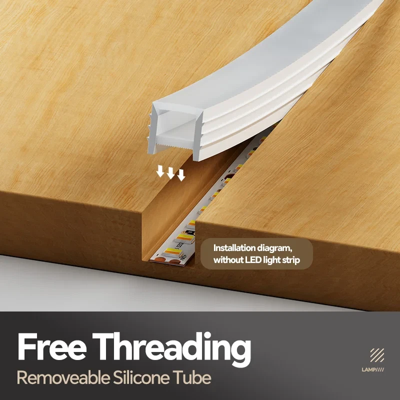 Silicone LED Strip Channel Cover Profile for Embedded Flexible Light Diffuser  - Image 2 of 4