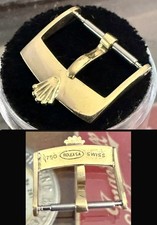 ROLEX 18k solid Yellow GOLD 16mm vintage Logo Buckle Circa: 1970