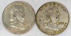 1954 & 1961 Franklin Half Dollar Coins Silver