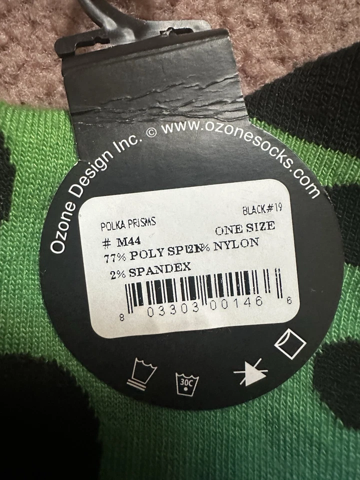 NWT Ozone Design Socks Black, purple and Green Polka Dot Socks one size - Image 3 of 3