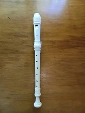 YAMAHA ALTO Recorder Baroque 3 Piece Off White Japan Vintage